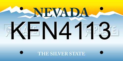 KFN4113 Nevada License Plate