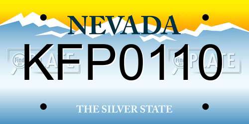 KFP0110 Nevada License Plate