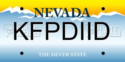 KFPDIID Nevada License Plate