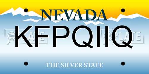 KFPQIIQ Nevada License Plate