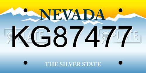 KG87477 Nevada License Plate