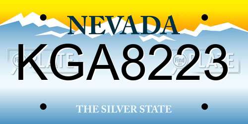 KGA8223 Nevada License Plate