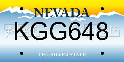 KGG648 Nevada License Plate