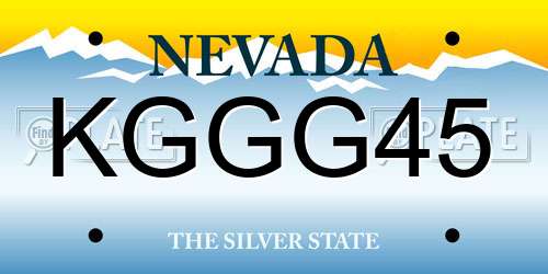 KGGG45 Nevada License Plate