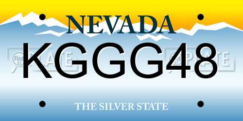 KGGG48 Nevada License Plate