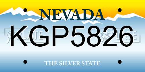 KGP5826 Nevada License Plate