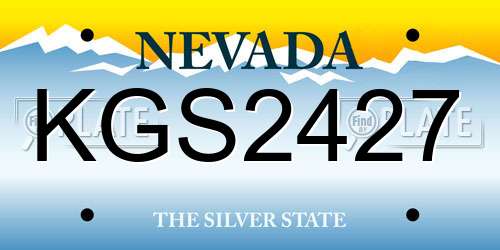 KGS2427 Nevada License Plate
