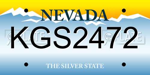KGS2472 Nevada License Plate
