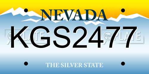 KGS2477 Nevada License Plate