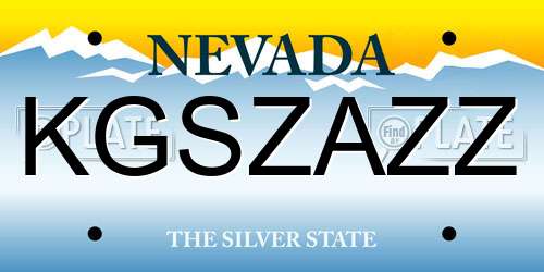 KGSZAZZ Nevada License Plate