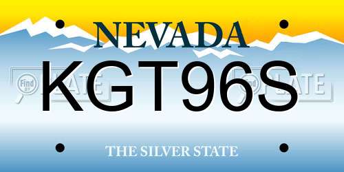 KGT96S Nevada License Plate