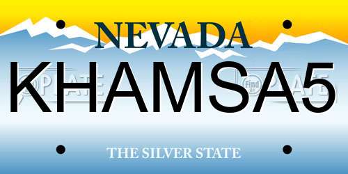 KHAMSA5 Nevada License Plate