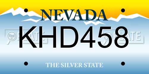 KHD458 Nevada License Plate