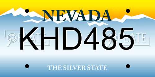 KHD485 Nevada License Plate