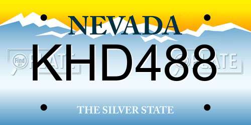 KHD488 Nevada License Plate