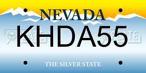 KHDA55 Nevada License Plate