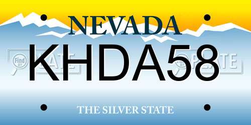 KHDA58 Nevada License Plate