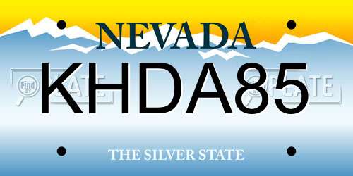 KHDA85 Nevada License Plate