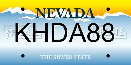 KHDA88 Nevada License Plate