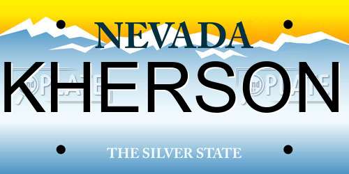 KHERSON Nevada License Plate
