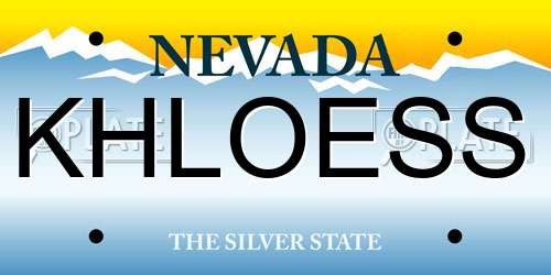 KHLOESS Nevada License Plate