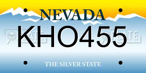 KHO455 Nevada License Plate