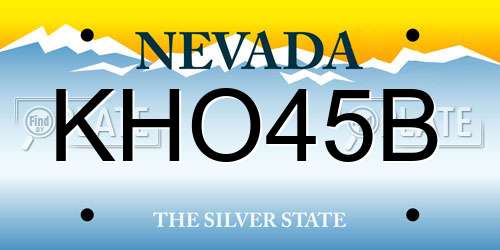 KHO45B Nevada License Plate