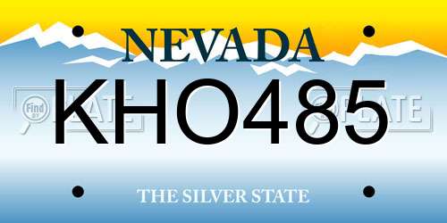 KHO485 Nevada License Plate