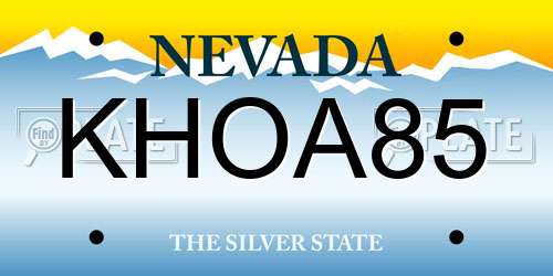 KHOA85 Nevada License Plate