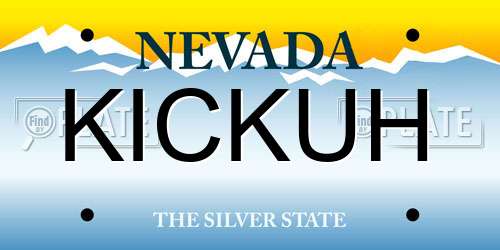 KICKUH Nevada License Plate