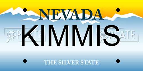 KIMMIS Nevada License Plate