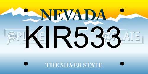 KIR533 Nevada License Plate