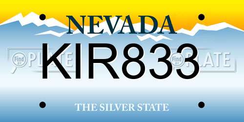 KIR833 Nevada License Plate