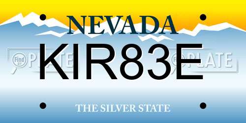 KIR83E Nevada License Plate