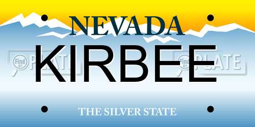 KIRBEE Nevada License Plate