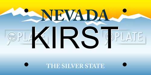 KIRST Nevada License Plate