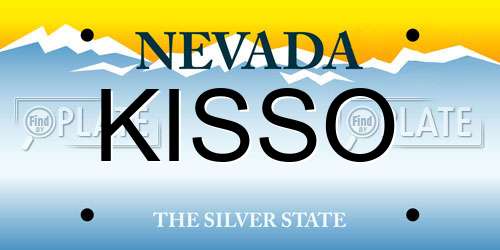 KISSO Nevada License Plate