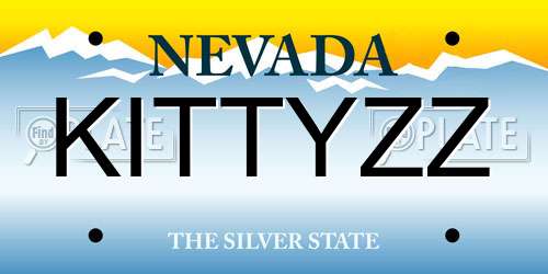 KITTYZZ Nevada License Plate