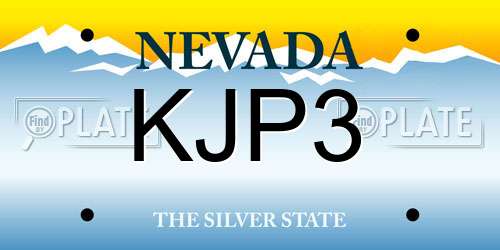 KJP3 Nevada License Plate