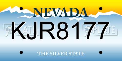KJR8177 Nevada License Plate