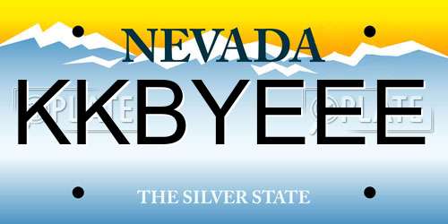 KKBYEEE Nevada License Plate