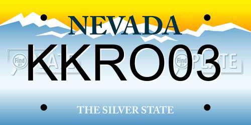 KKRO03 Nevada License Plate