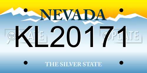 KL20171 Nevada License Plate