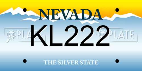 KL222 Nevada License Plate