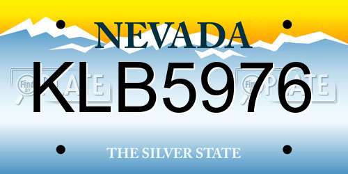 KLB5976 Nevada License Plate