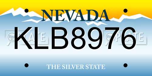 KLB8976 Nevada License Plate