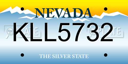 KLL5732 Nevada License Plate