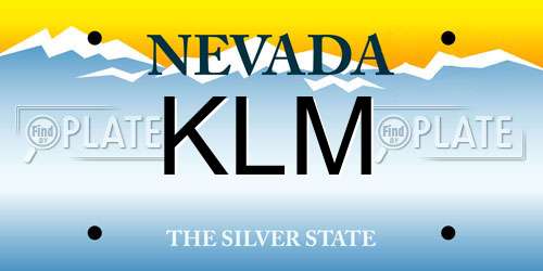 KLM Nevada License Plate