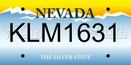 KLM1631 Nevada License Plate