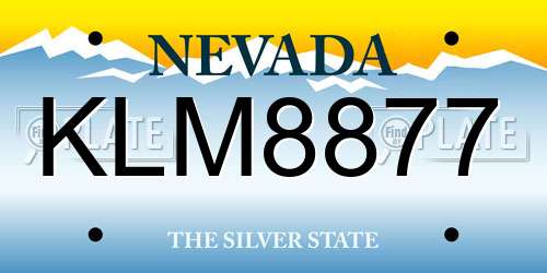 KLM8877 Nevada License Plate